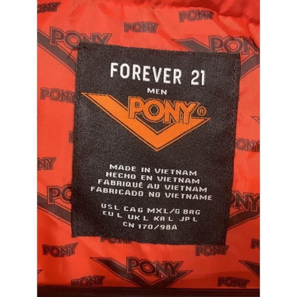 Forever 21 Men Pony Puffer Vest Red And Black Men's  L Retro Style 80s - Picture 3 of 11